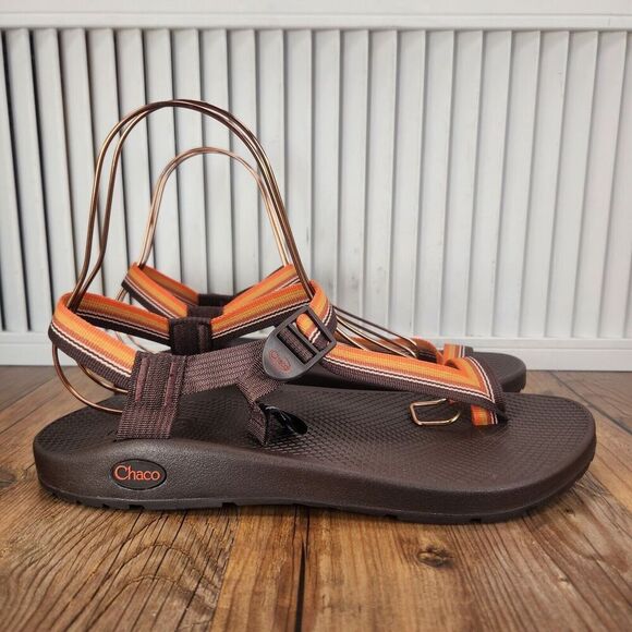 Chaco Bodhi Sandals Men's Size 11 Brown Orange Toe Loop Strappy Beach JCH108607 - Picture 2 of 12